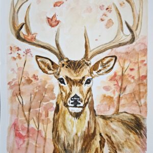 Autumn Buck watercolor painting