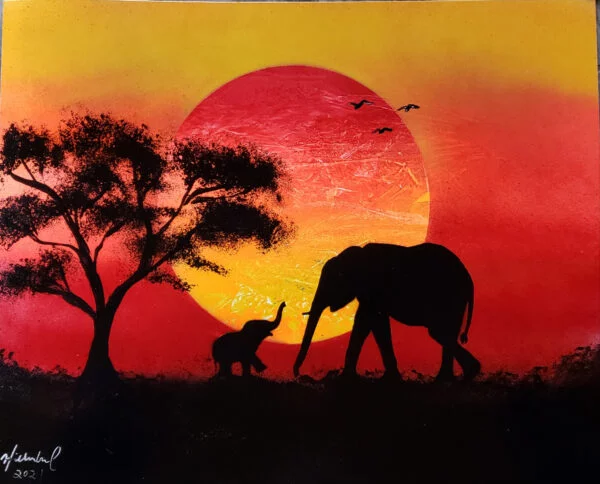 Elephant Sunset
