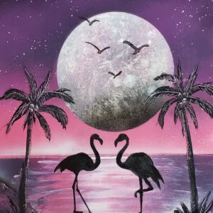 Purple Flamingos