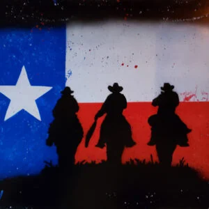 Texas Flag with Cowboys