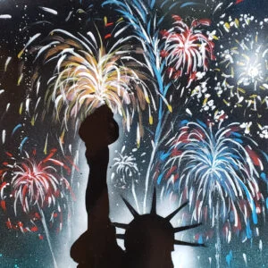 Liberty and Fireworks