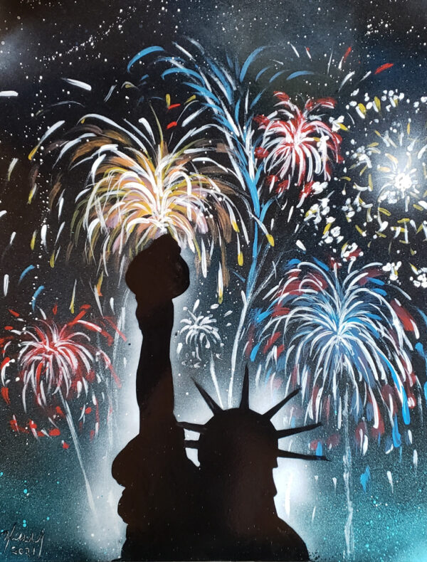 Liberty and Fireworks