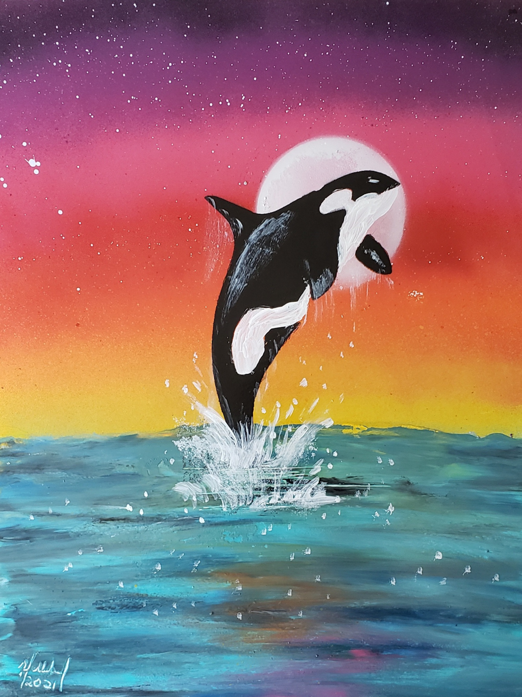 Colorful Sky and Orca