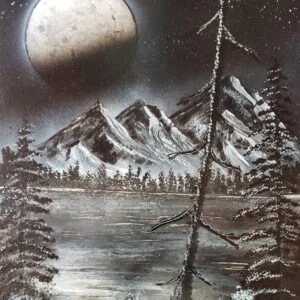 Black and White Mountain scene