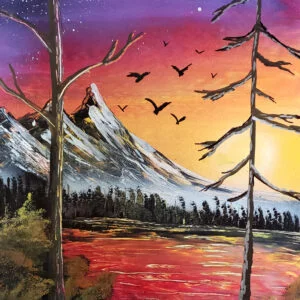 Sun Rising over a Mountain