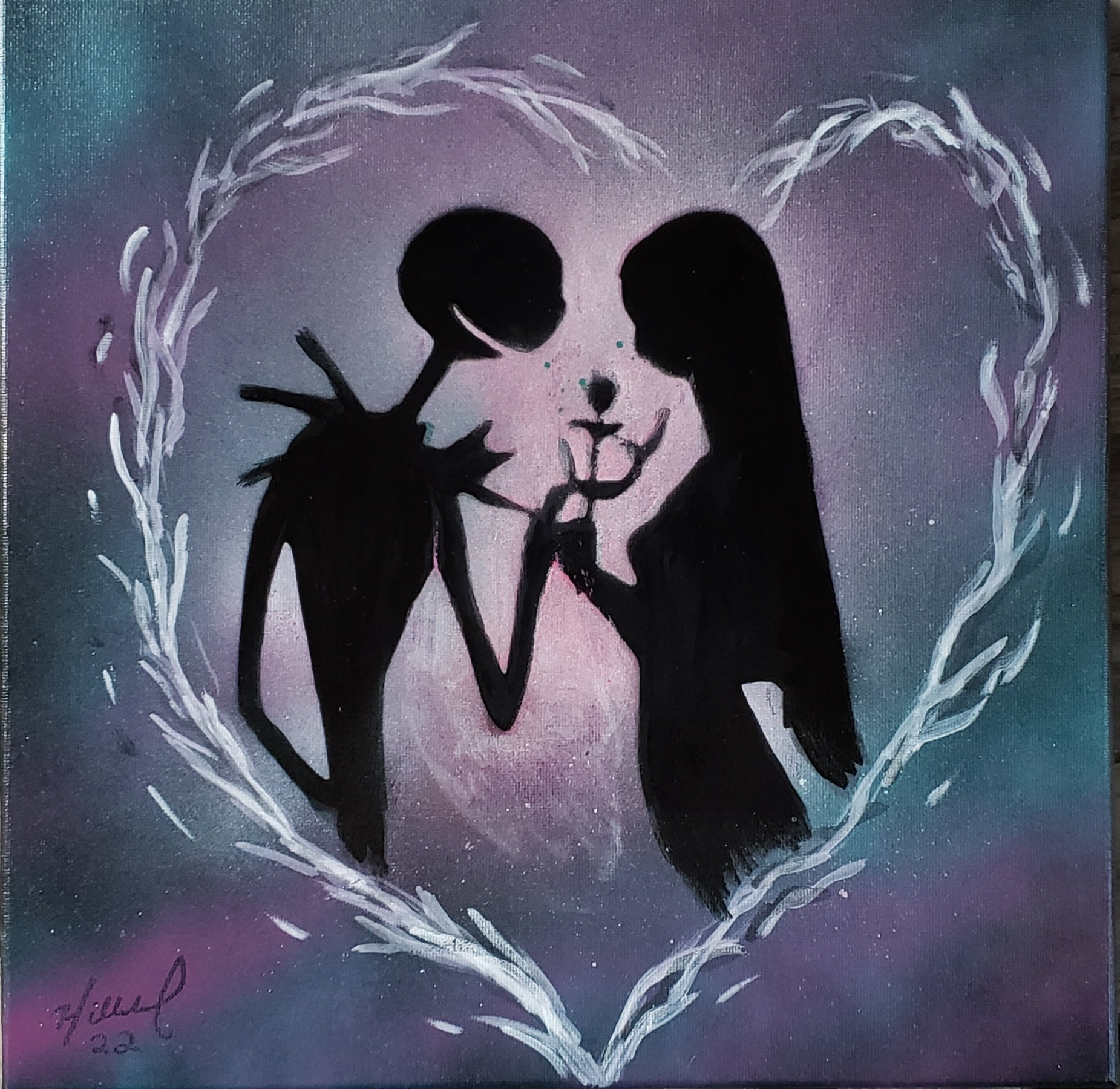 Jack And Sally Meant To Be Sign | We Are Simply Meant To Be Halloween Canvas