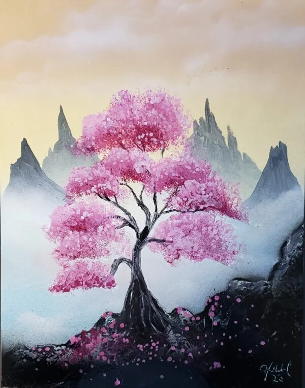 Cherry Blossom spray hot paint art