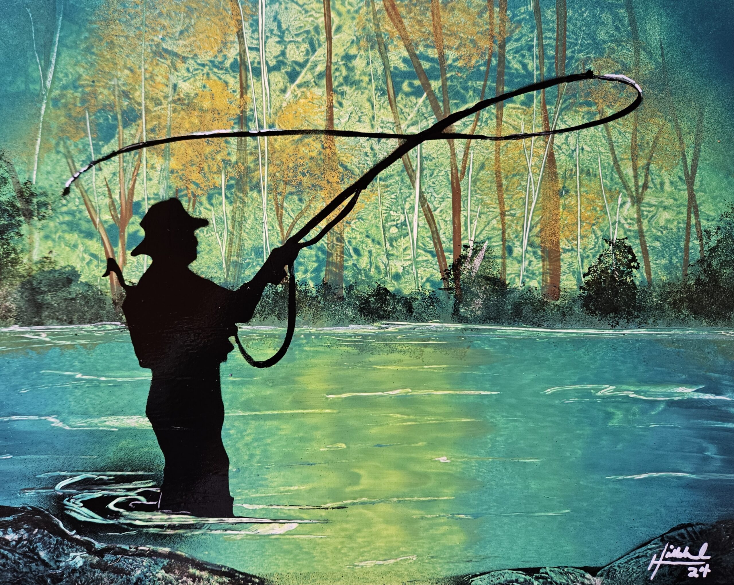 Fly Fishing - spray painting